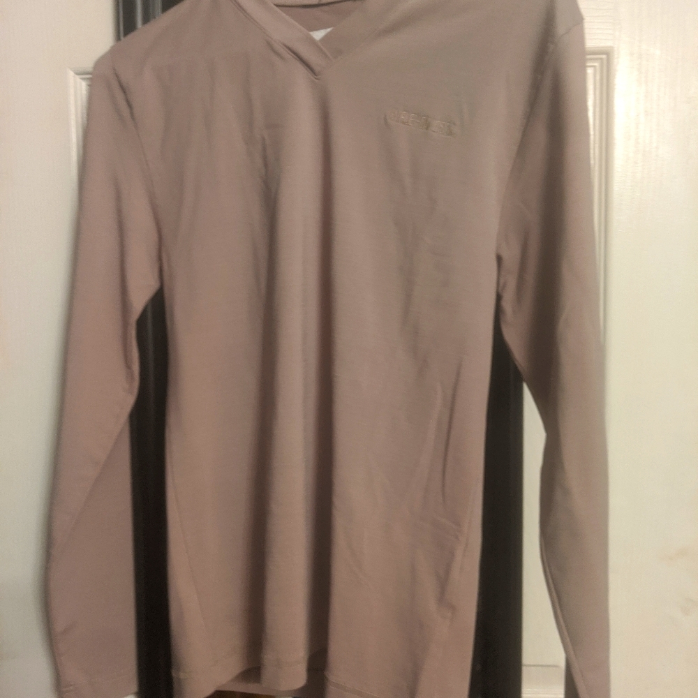 HARLEY DAVIDSON  Tan V-Neck Stretch Longsleeve Top